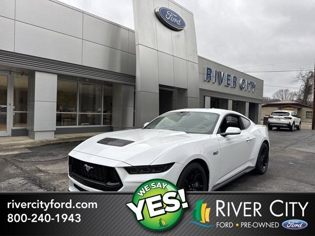 2026 Ford Mustang GT in Oxford White — front three-quarter view